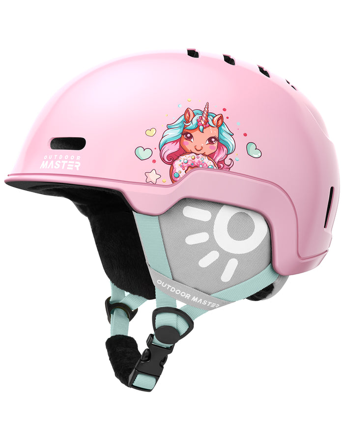 Casco da sci JR Outdoor Master REINDEER KIDS color rosa da bimba Torino San Sicario Sestriere scontato noleggio sci Via Lattea Bardonecchia 